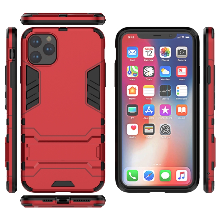 Shockproof PC + TPU Case with Holder for 11 Pro Max(Red) Shockproof PC + TPU Case with Holder for 11 Pro Max(Red)