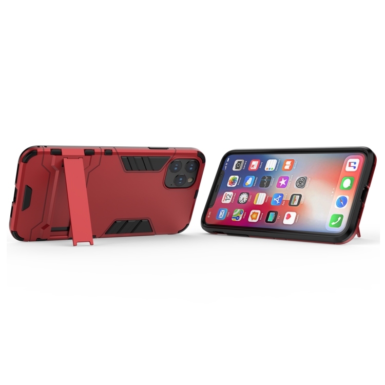 Shockproof PC + TPU Case with Holder for 11 Pro Max(Red) Shockproof PC + TPU Case with Holder for 11 Pro Max(Red)