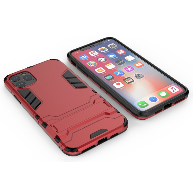 Shockproof PC + TPU Case with Holder for 11 Pro Max(Red) Shockproof PC + TPU Case with Holder for 11 Pro Max(Red)