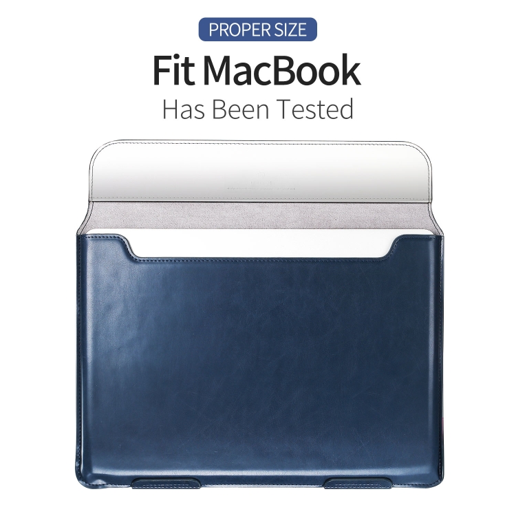 DUX DUCIS HEFI SERIES PU Leather Laptop Carrying Case with Holder for Macbook 12 inch(Blue) DUX DUCIS HEFI SERIES PU Leather Laptop Carrying Case with Holder for Macbook 12 inch(Blue)
