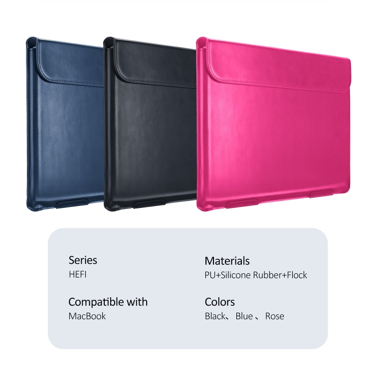 DUX DUCIS HEFI SERIES PU Leather Laptop Carrying Case with Holder for Macbook 12 inch(Blue) DUX DUCIS HEFI SERIES PU Leather Laptop Carrying Case with Holder for Macbook 12 inch(Blue)