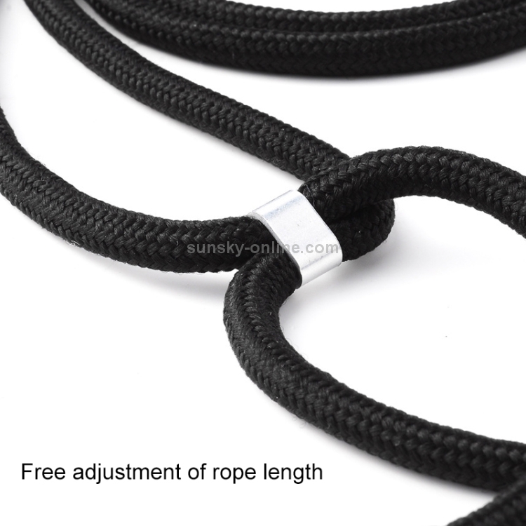 Four-Corner Anti-Fall Trasparent TPU Mobile Phone Case With Lanyard for iPhone 11 Pro Max(Black)