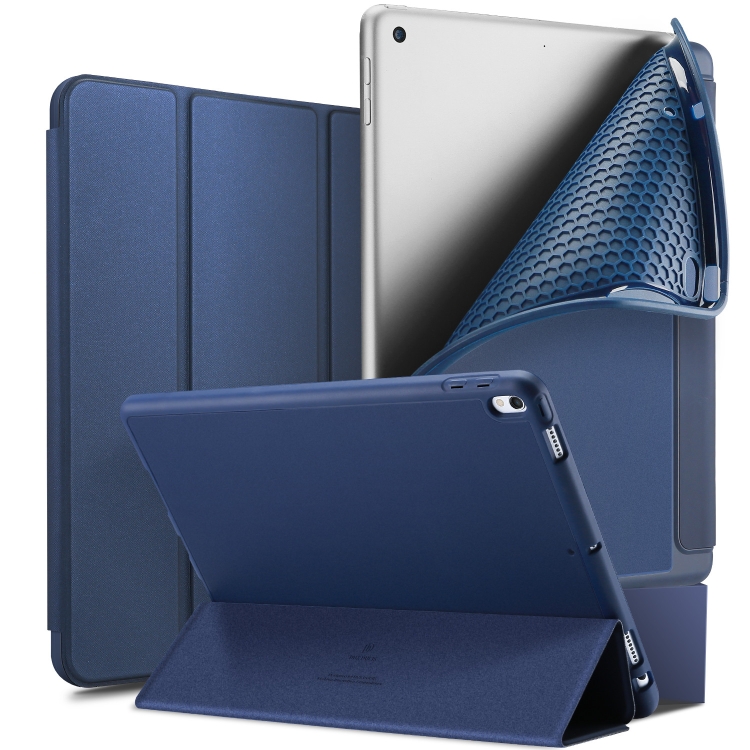 DUX DUCIS OSOM SERIES Three-folding Horizontal Flip Leather Case with Pen Slots for iPad 9.7 inch (2017) / 9.7 (2018) / iPad 5 / 6(Blue) DUX DUCIS OSOM SERIES Three-folding Horizontal Flip Leather Case with Pen Slots for iPad 9.7 inch (2017) / 9.7 (2018) / iPad 5 / 6(Blue)