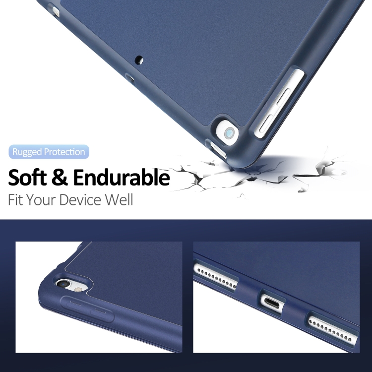 DUX DUCIS OSOM SERIES Three-folding Horizontal Flip Leather Case with Pen Slots for iPad 9.7 inch (2017) / 9.7 (2018) / iPad 5 / 6(Blue) DUX DUCIS OSOM SERIES Three-folding Horizontal Flip Leather Case with Pen Slots for iPad 9.7 inch (2017) / 9.7 (2018) / iPad 5 / 6(Blue)
