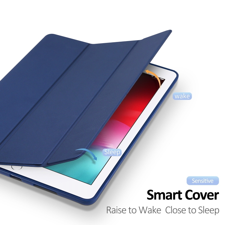 DUX DUCIS OSOM SERIES Three-folding Horizontal Flip Leather Case with Pen Slots for iPad 9.7 inch (2017) / 9.7 (2018) / iPad 5 / 6(Blue) DUX DUCIS OSOM SERIES Three-folding Horizontal Flip Leather Case with Pen Slots for iPad 9.7 inch (2017) / 9.7 (2018) / iPad 5 / 6(Blue)