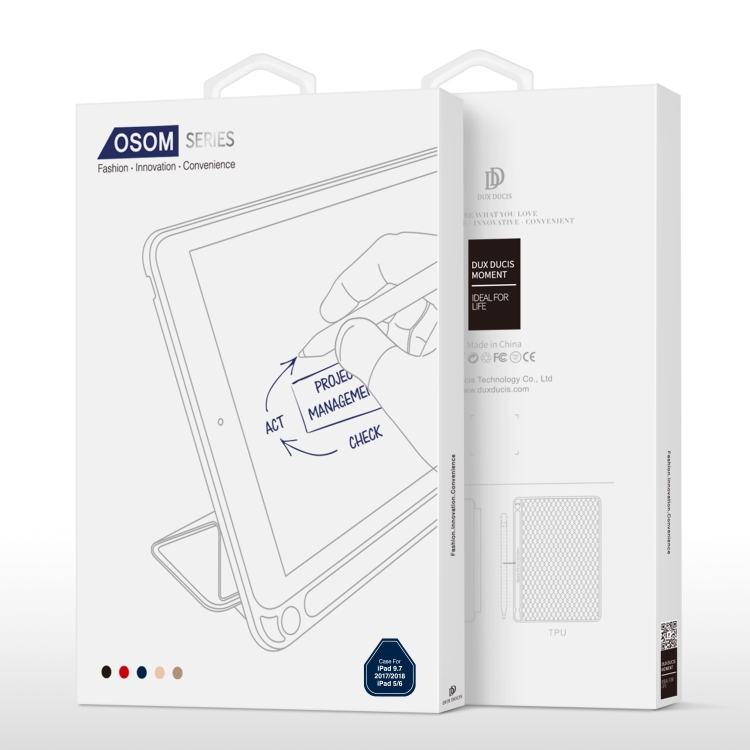 DUX DUCIS OSOM SERIES Three-folding Horizontal Flip Leather Case with Pen Slots for iPad 9.7 inch (2017) / 9.7 (2018) / iPad 5 / 6(Blue) DUX DUCIS OSOM SERIES Three-folding Horizontal Flip Leather Case with Pen Slots for iPad 9.7 inch (2017) / 9.7 (2018) / iPad 5 / 6(Blue)