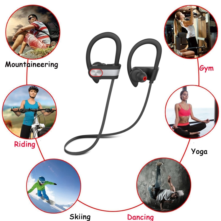 A7 Bluetooth 4.1 Stereo Sports Bluetooth Earphone with Silver Oval Button, Support Voice Dialing & IOS Battery Display & Smart Voice Prompt & Call A7 Bluetooth 4.1 Stereo Sports Bluetooth Earphone with Silver Oval Button, Support Voice Dialing & IOS Battery Display & Smart Voice Prompt & Call