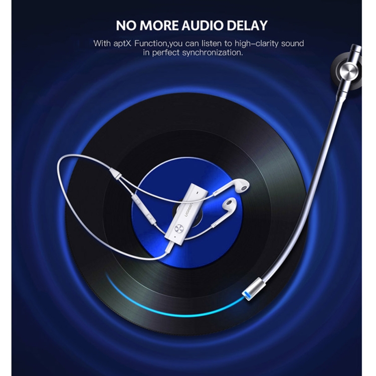 UGREEN CM110 3.5mm Jack Lavalier Aptx Bluetooth 4.2 Bilateral Stereo Audio Receiver Built-in Microphone UGREEN CM110 3.5mm Jack Lavalier Aptx Bluetooth 4.2 Bilateral Stereo Audio Receiver Built-in Microphone
