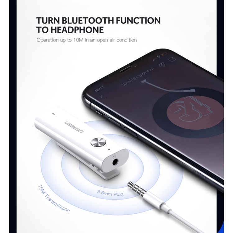 UGREEN CM110 3.5mm Jack Lavalier Aptx Bluetooth 4.2 Bilateral Stereo Audio Receiver Built-in Microphone UGREEN CM110 3.5mm Jack Lavalier Aptx Bluetooth 4.2 Bilateral Stereo Audio Receiver Built-in Microphone