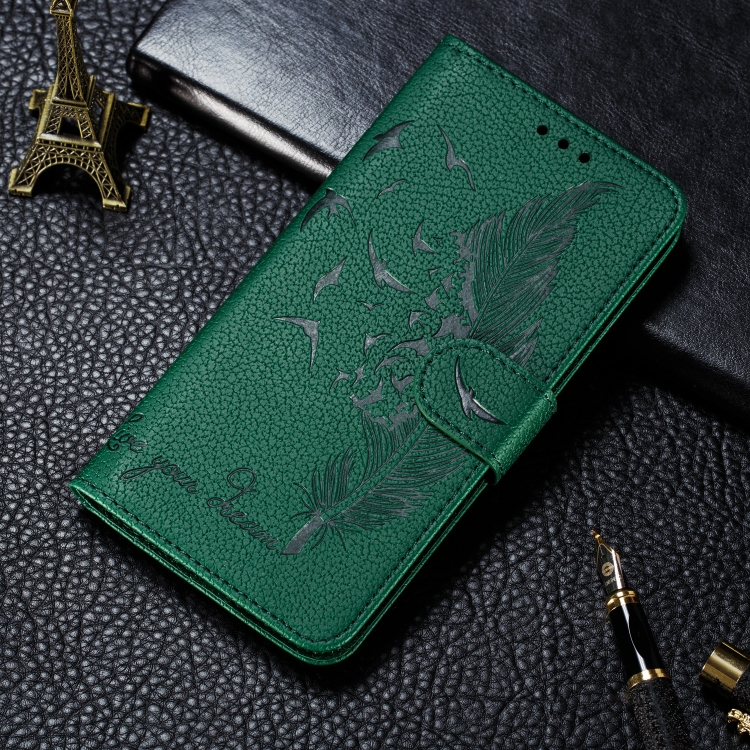 Feather Pattern Litchi Texture Horizontal Flip Leather Case with Wallet & Holder & Card Slots For Galaxy A50(Green) Feather Pattern Litchi Texture Horizontal Flip Leather Case with Wallet & Holder & Card Slots For Galaxy A50(Green)