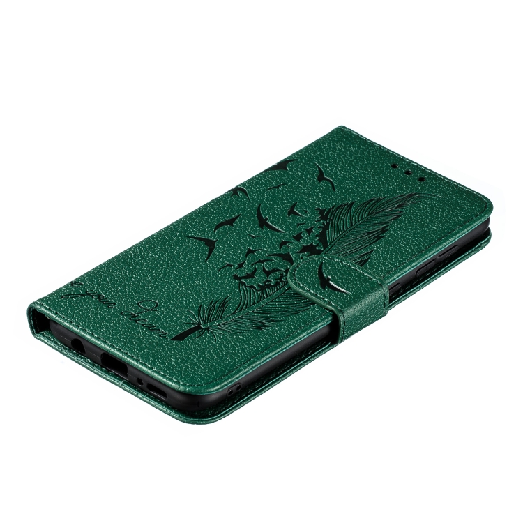 Feather Pattern Litchi Texture Horizontal Flip Leather Case with Wallet & Holder & Card Slots For Galaxy A50(Green) Feather Pattern Litchi Texture Horizontal Flip Leather Case with Wallet & Holder & Card Slots For Galaxy A50(Green)
