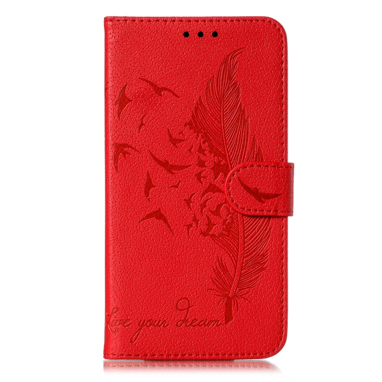 Feather Pattern Litchi Texture Horizontal Flip Leather Case with Wallet & Holder & Card Slots For Galaxy S10(Red) Feather Pattern Litchi Texture Horizontal Flip Leather Case with Wallet & Holder & Card Slots For Galaxy S10(Red)