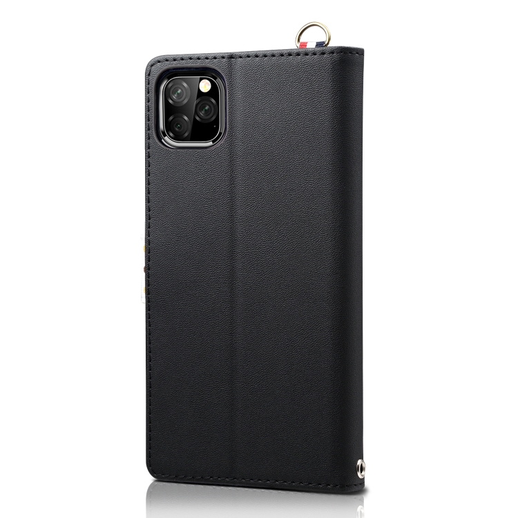 For iPhone 11 Pro Wave Point Horizontal Flip Leather Case with Card Slots & Holder & Wallet & Lanyard (Black) For iPhone 11 Pro Wave Point Horizontal Flip Leather Case with Card Slots & Holder & Wallet & Lanyard (Black)