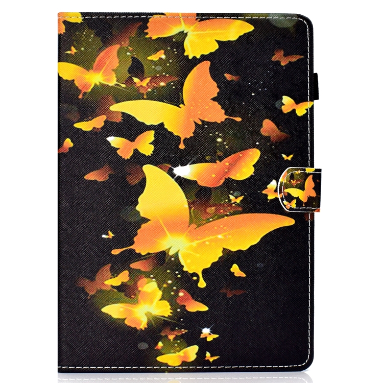 For iPad 5 / 6 Colored Drawing Stitching Horizontal Flip Leather Case, with Holder & Card Slots & Sleep / Wake-up function(Golden Butterfly) For iPad 5 / 6 Colored Drawing Stitching Horizontal Flip Leather Case, with Holder & Card Slots & Sleep / Wake-up function(Golden Butterfly)