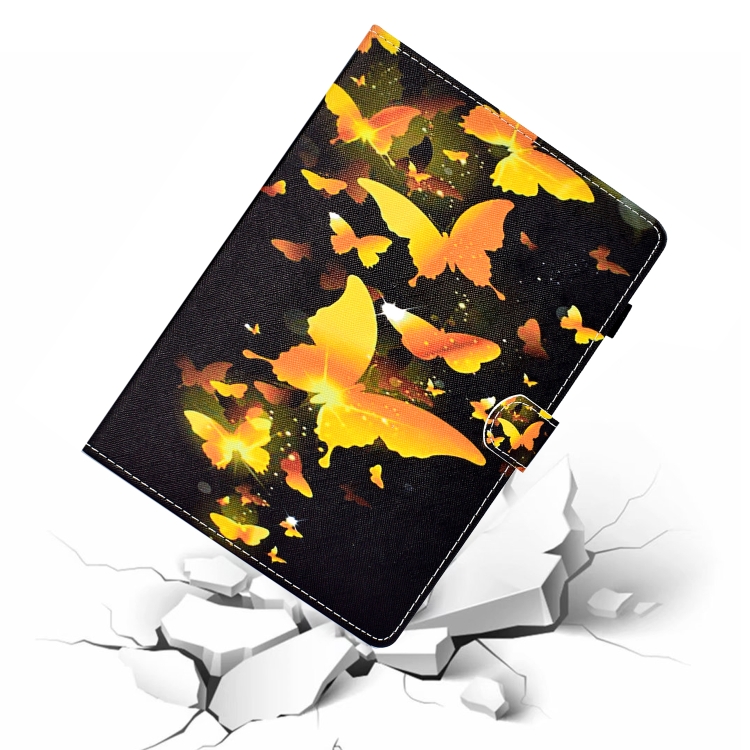For iPad 5 / 6 Colored Drawing Stitching Horizontal Flip Leather Case, with Holder & Card Slots & Sleep / Wake-up function(Golden Butterfly) For iPad 5 / 6 Colored Drawing Stitching Horizontal Flip Leather Case, with Holder & Card Slots & Sleep / Wake-up function(Golden Butterfly)