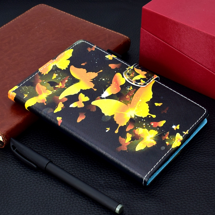 For iPad 5 / 6 Colored Drawing Stitching Horizontal Flip Leather Case, with Holder & Card Slots & Sleep / Wake-up function(Golden Butterfly) For iPad 5 / 6 Colored Drawing Stitching Horizontal Flip Leather Case, with Holder & Card Slots & Sleep / Wake-up function(Golden Butterfly)