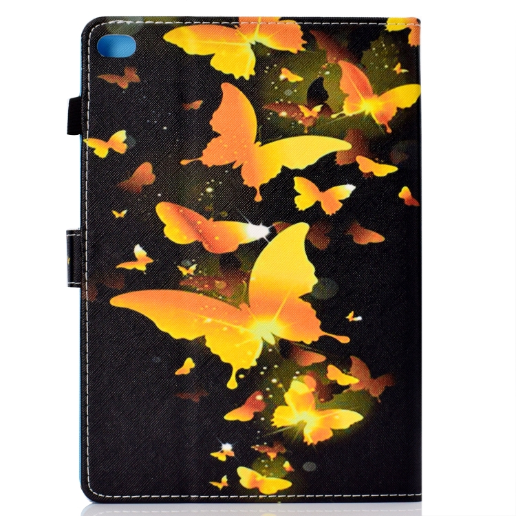 For iPad 5 / 6 Colored Drawing Stitching Horizontal Flip Leather Case, with Holder & Card Slots & Sleep / Wake-up function(Golden Butterfly) For iPad 5 / 6 Colored Drawing Stitching Horizontal Flip Leather Case, with Holder & Card Slots & Sleep / Wake-up function(Golden Butterfly)