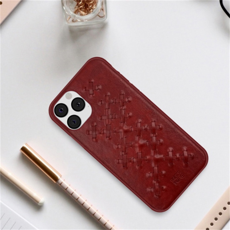 For iPhone 11 RAIGOR INVERSE WEAVE Series PU+TPU+PC Solid Color Protective Case(Red) For iPhone 11 RAIGOR INVERSE WEAVE Series PU+TPU+PC Solid Color Protective Case(Red)