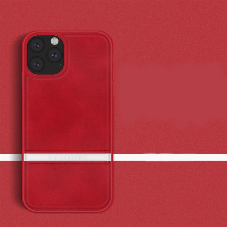 For iPhone 11 RAIGOR INVERSE CHRIS Series PU Splicing Stitch Protective Case(Red) For iPhone 11 RAIGOR INVERSE CHRIS Series PU Splicing Stitch Protective Case(Red)