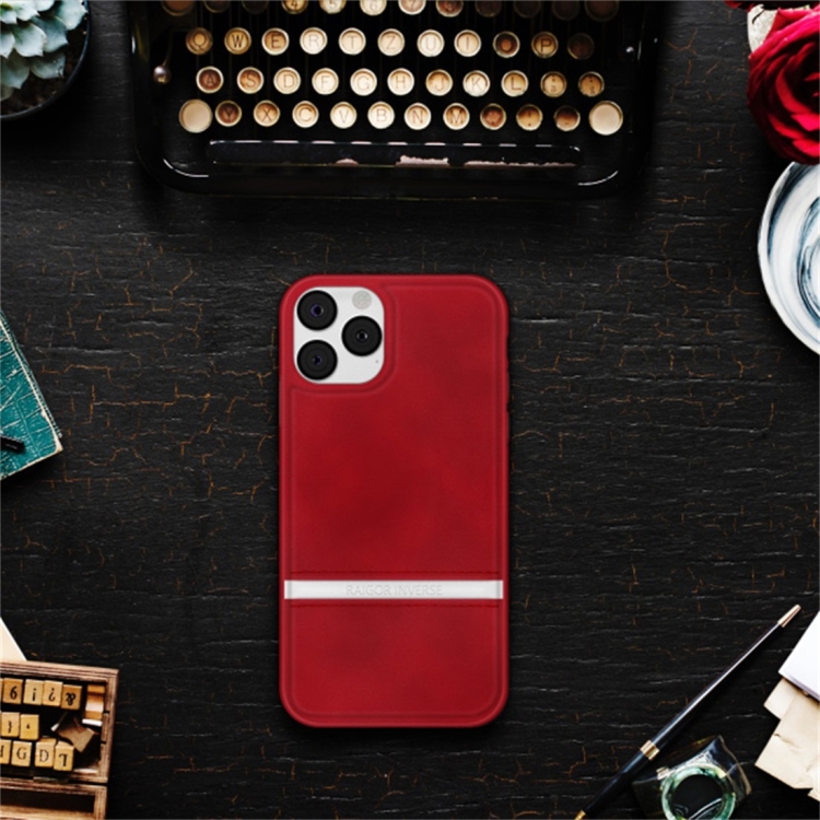 For iPhone 11 RAIGOR INVERSE CHRIS Series PU Splicing Stitch Protective Case(Red) For iPhone 11 RAIGOR INVERSE CHRIS Series PU Splicing Stitch Protective Case(Red)