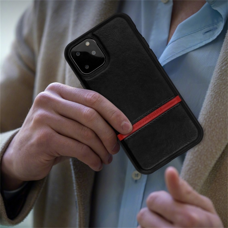 For iPhone 11 Pro Max (6.5 inch) RAIGOR INVERSE CHRIS Series PU Splicing Stitch Protective Case(Black) For iPhone 11 Pro Max (6.5 inch) RAIGOR INVERSE CHRIS Series PU Splicing Stitch Protective Case(Black)