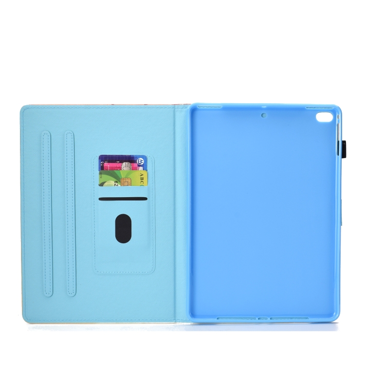 For iPad 5 / 6 / 8 Colored Drawing Stitching Horizontal Flip Leather Case, with Holder & Card Slots(Beach) For iPad 5 / 6 / 8 Colored Drawing Stitching Horizontal Flip Leather Case, with Holder & Card Slots(Beach)