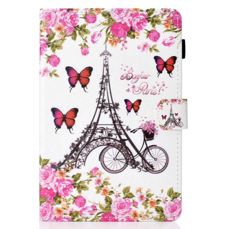 For iPad Mini 1 / 2 / 3 / 4 Colored Drawing Stitching Horizontal Flip Leather Case, with Holder & Card Slots(Flower Tower) For iPad Mini 1 / 2 / 3 / 4 Colored Drawing Stitching Horizontal Flip Leather Case, with Holder & Card Slots(Flower Tower)