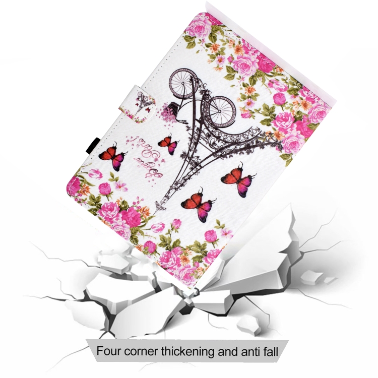 For iPad Mini 1 / 2 / 3 / 4 Colored Drawing Stitching Horizontal Flip Leather Case, with Holder & Card Slots(Flower Tower) For iPad Mini 1 / 2 / 3 / 4 Colored Drawing Stitching Horizontal Flip Leather Case, with Holder & Card Slots(Flower Tower)