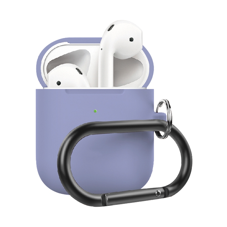 Anti-fall Silicone Charging Box Protective Case with Carabiner for AirPods 2(Lanvender) Anti-fall Silicone Charging Box Protective Case with Carabiner for AirPods 2(Lanvender)