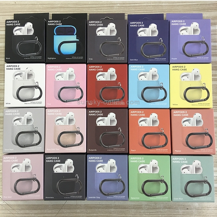 Anti-fall Silicone Charging Box Protective Case with Carabiner for AirPods 2(Lanvender) Anti-fall Silicone Charging Box Protective Case with Carabiner for AirPods 2(Lanvender)