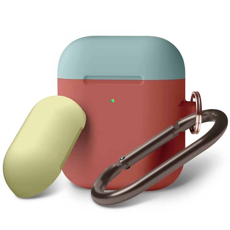 Anti-fall Silicone Charging Box Protective Case with Carabiner and Replaceable cap for AirPods 2(Wine Red) Anti-fall Silicone Charging Box Protective Case with Carabiner and Replaceable cap for AirPods 2(Wine Red)