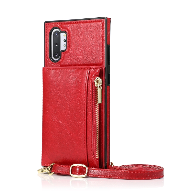 For Samsung Galaxy Note10 Pro Square Zipper Wallet Bag TPU+PU Back