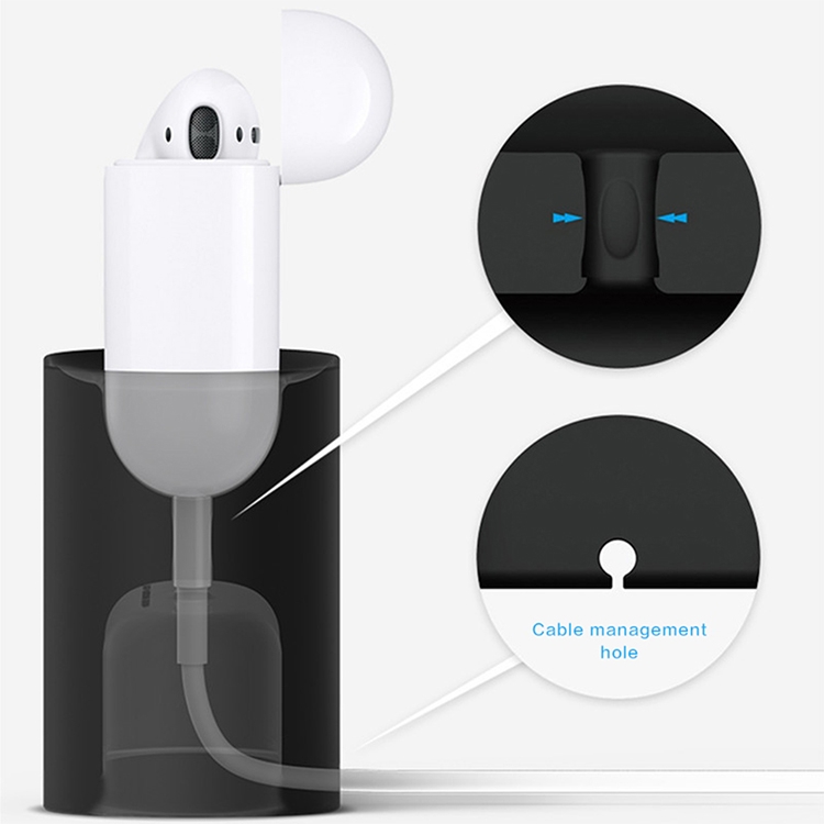 Multi-function Silicone Charging Bracket for AirPods(Black) Multi-function Silicone Charging Bracket for AirPods(Black)