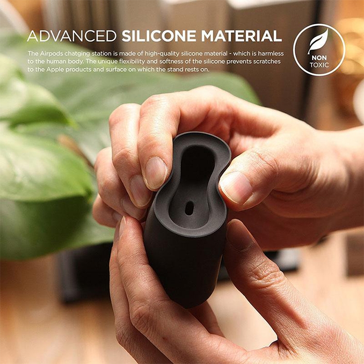 Multi-function Silicone Charging Bracket for AirPods(Black) Multi-function Silicone Charging Bracket for AirPods(Black)