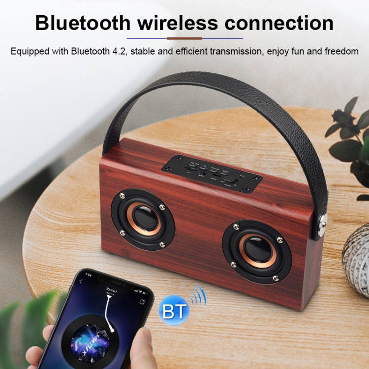 D10 Bluetooth 4.2 Portable Wooden Handheld Bluetooth Speaker(Red Wood Texture) D10 Bluetooth 4.2 Portable Wooden Handheld Bluetooth Speaker(Red Wood Texture)
