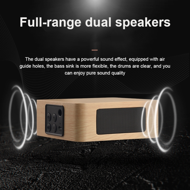 Q1A Bluetooth 4.2 Mini Wooden Double Horns Bluetooth Speaker(Yellow Wood Texture) Q1A Bluetooth 4.2 Mini Wooden Double Horns Bluetooth Speaker(Yellow Wood Texture)