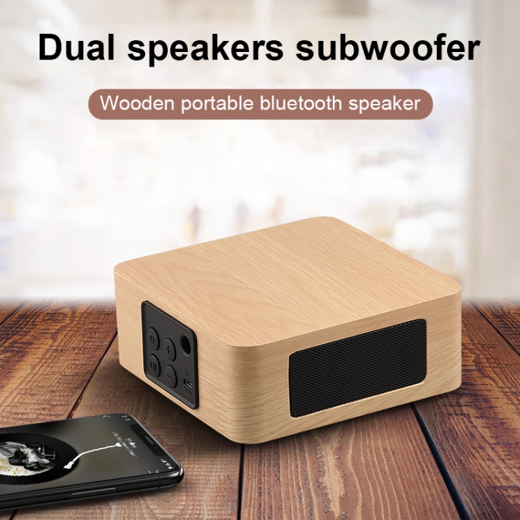 Q1A Bluetooth 4.2 Mini Wooden Double Horns Bluetooth Speaker(Yellow Wood Texture) Q1A Bluetooth 4.2 Mini Wooden Double Horns Bluetooth Speaker(Yellow Wood Texture)