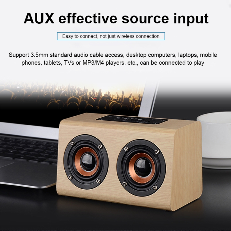 W7 Bluetooth 4.2 Wooden Double Horns Bluetooth Speaker(Light Yellow Wood Texture) W7 Bluetooth 4.2 Wooden Double Horns Bluetooth Speaker(Light Yellow Wood Texture)