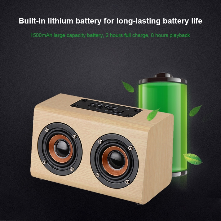 W7 Bluetooth 4.2 Wooden Double Horns Bluetooth Speaker(Light Yellow Wood Texture) W7 Bluetooth 4.2 Wooden Double Horns Bluetooth Speaker(Light Yellow Wood Texture)