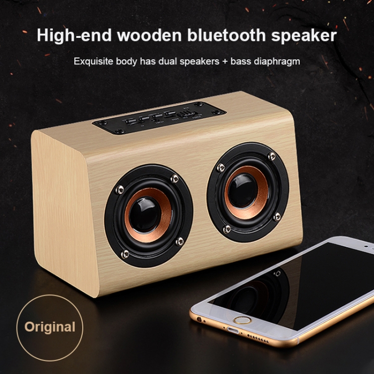 W7 Bluetooth 4.2 Wooden Double Horns Bluetooth Speaker(Light Yellow Wood Texture) W7 Bluetooth 4.2 Wooden Double Horns Bluetooth Speaker(Light Yellow Wood Texture)