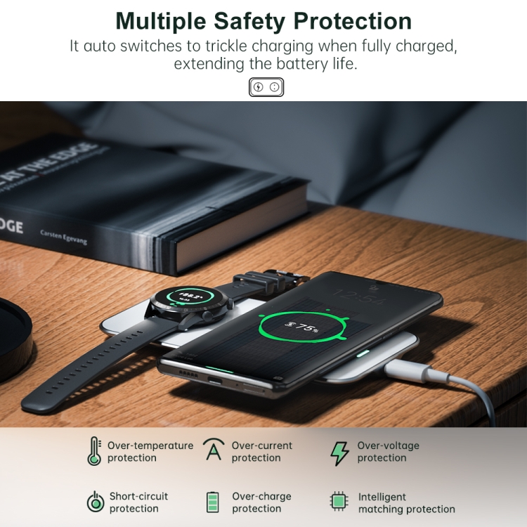 ROCK W32 15W 2 In 1 Portable Wireless Charger for Huawei Watch & Mobile Phone ROCK W32 15W 2 In 1 Portable Wireless Charger for Huawei Watch & Mobile Phone