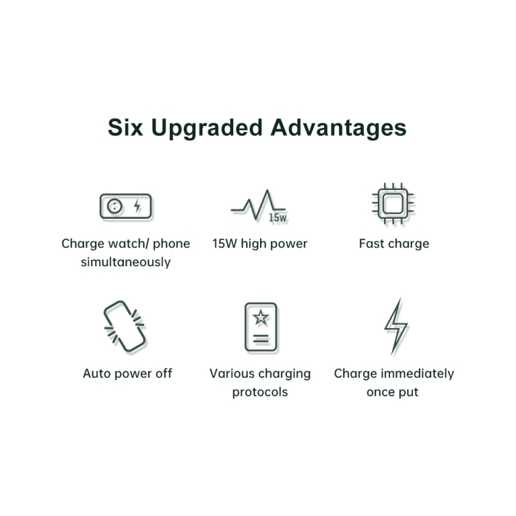 ROCK W32 15W 2 In 1 Portable Wireless Charger for Huawei Watch & Mobile Phone ROCK W32 15W 2 In 1 Portable Wireless Charger for Huawei Watch & Mobile Phone