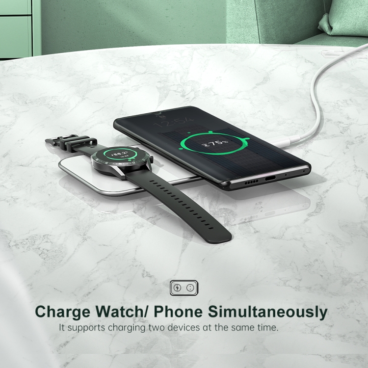 ROCK W32 15W 2 In 1 Portable Wireless Charger for Huawei Watch & Mobile Phone ROCK W32 15W 2 In 1 Portable Wireless Charger for Huawei Watch & Mobile Phone