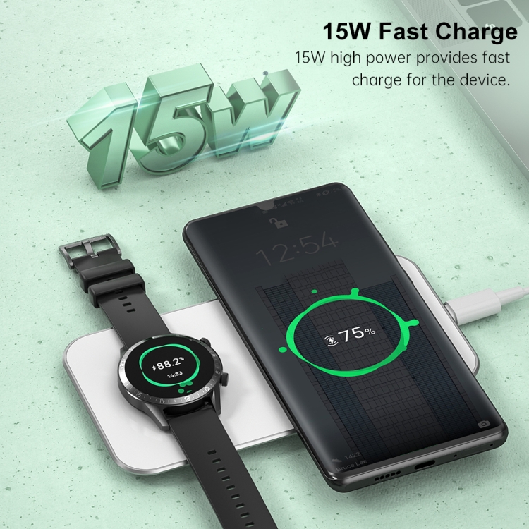 ROCK W32 15W 2 In 1 Portable Wireless Charger for Huawei Watch & Mobile Phone ROCK W32 15W 2 In 1 Portable Wireless Charger for Huawei Watch & Mobile Phone