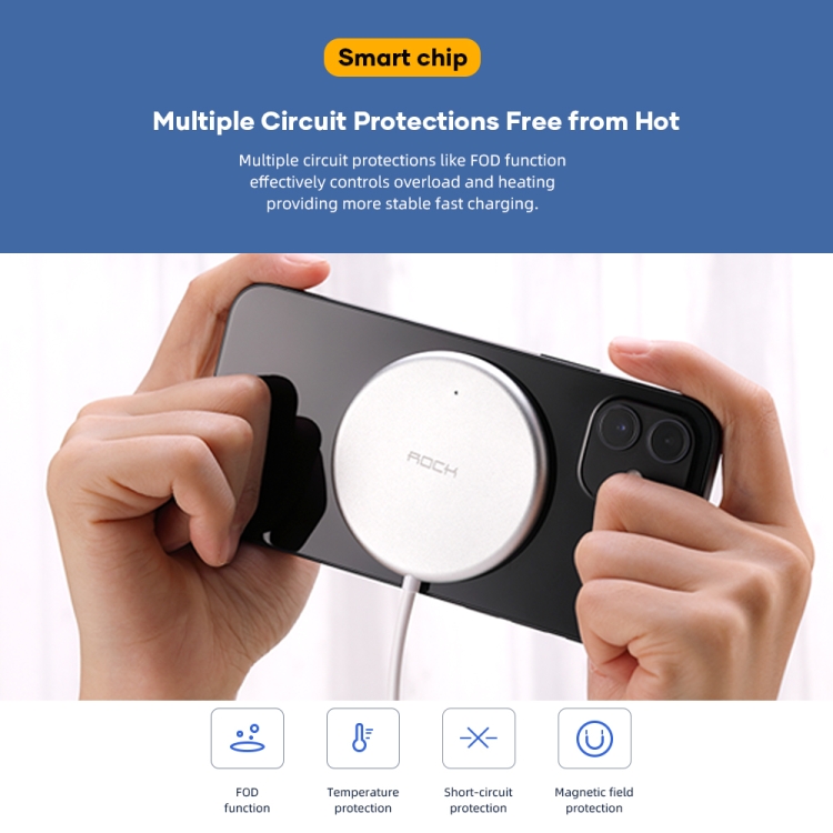 ROCK W33 Portable Mini Magnetic Magsafe Wireless Charger ROCK W33 Portable Mini Magnetic Magsafe Wireless Charger