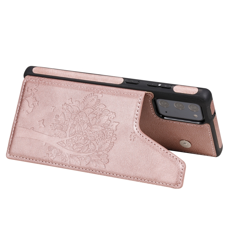 Cat Tree Embossing Pattern Shockproof Protective Case with Card Slots & Photo Frame & Holder For Samsung Galaxy Note20(Rose Gold) Cat Tree Embossing Pattern Shockproof Protective Case with Card Slots & Photo Frame & Holder For Samsung Galaxy Note20(Rose Gold)