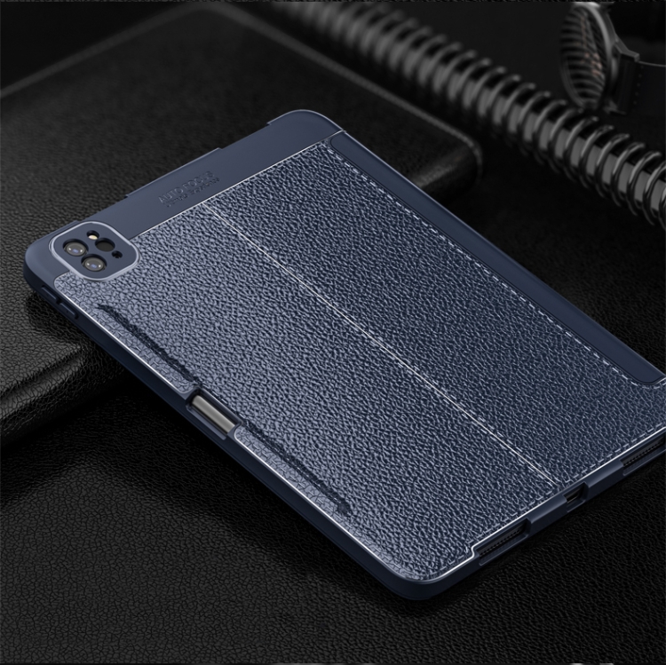 For iPad Pro 11 inch (2020) Lychee Peel Texture Horizontal Deformation Flip TPU Leather Tablet Case with Three-folding Holder & Sleep / Wake-up Function(Blue) For iPad Pro 11 inch (2020) Lychee Peel Texture Horizontal Deformation Flip TPU Leather Tablet Case with Three-folding Holder & Sleep / Wake-up Function(Blue)