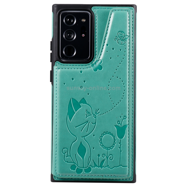 Cat Bee Embossing Pattern Shockproof Protective Case with Card Slots & Photo Frame For Samsung Galaxy Note20 Ultra (Green) Cat Bee Embossing Pattern Shockproof Protective Case with Card Slots & Photo Frame For Samsung Galaxy Note20 Ultra (Green)
