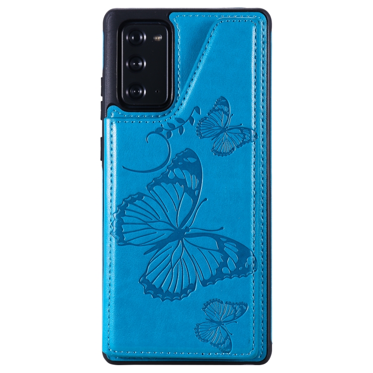 Butterfly Embossing Pattern Shockproof Protective Case with Holder & Card Slots & Photo Frame For Samsung Galaxy Note20(Blue) Butterfly Embossing Pattern Shockproof Protective Case with Holder & Card Slots & Photo Frame For Samsung Galaxy Note20(Blue)