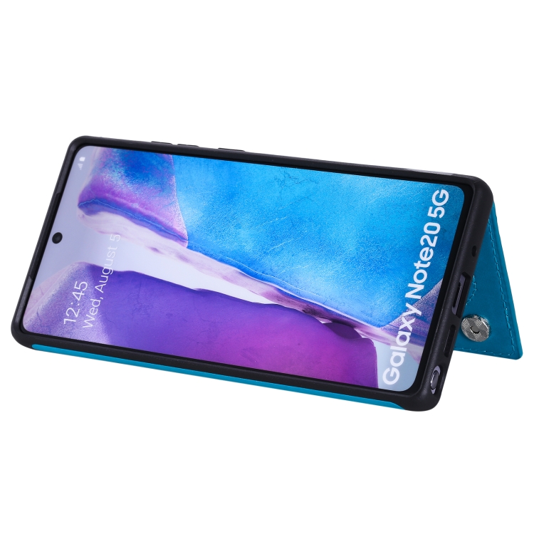 Butterfly Embossing Pattern Shockproof Protective Case with Holder & Card Slots & Photo Frame For Samsung Galaxy Note20(Blue) Butterfly Embossing Pattern Shockproof Protective Case with Holder & Card Slots & Photo Frame For Samsung Galaxy Note20(Blue)